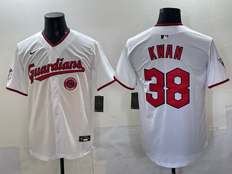 Men Cleveland Indians #38 Kwan White Nike MLB 2025 Jersey 06->cleveland indians->MLB Jersey